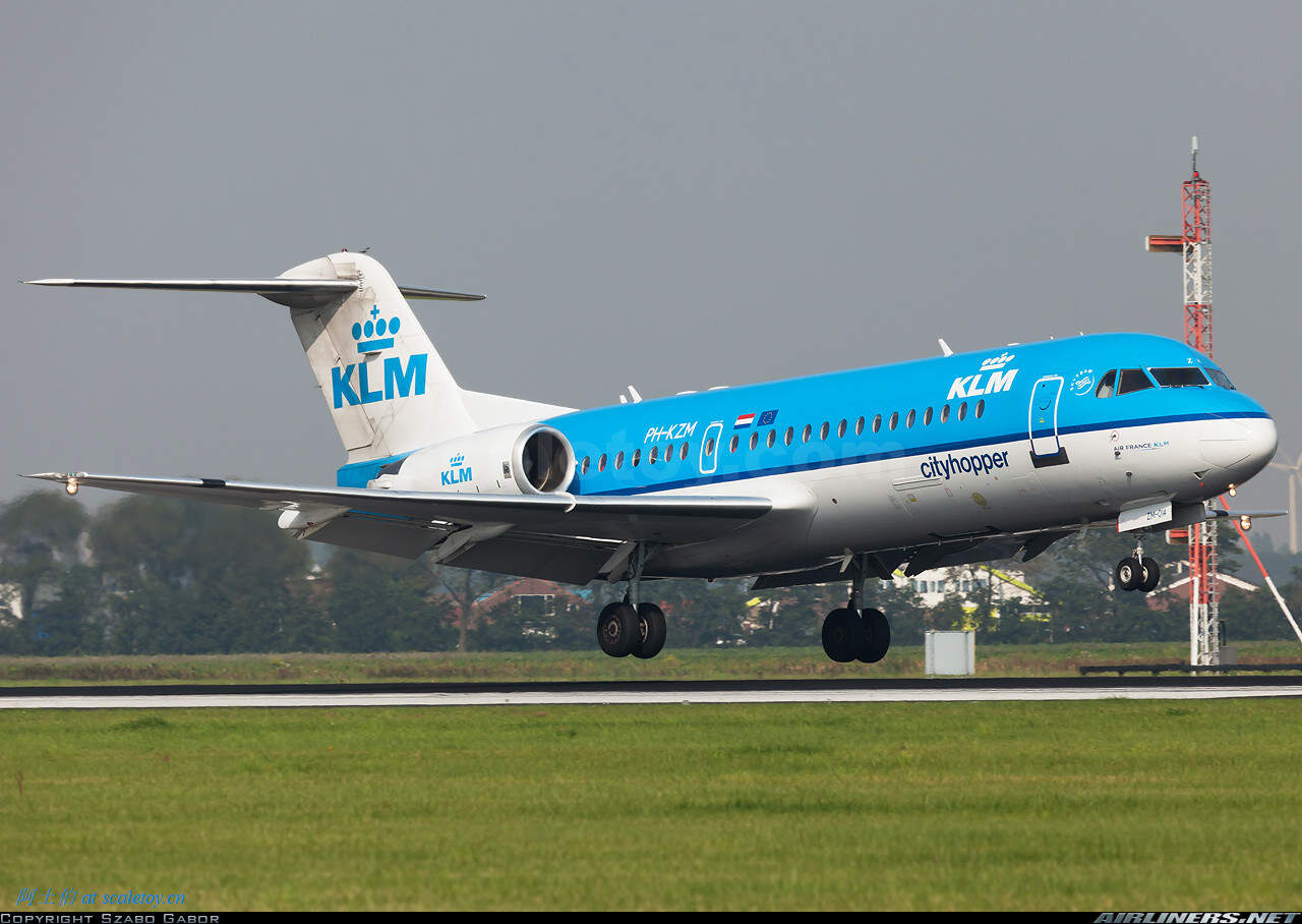 ph-kzm 荷兰皇家航空cityhopper公司 福克f70飞机模型 1/500比例