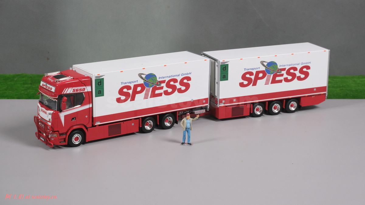 [WSI] SCANIA S HIGHLINE CS20H 6X2 TAG AXLE with 3x RIGED REEFER TRUCK DRAWBAR TRAILER – SPIESS 斯堪尼亚冷藏组合挂车 德国SPIESS公司涂装