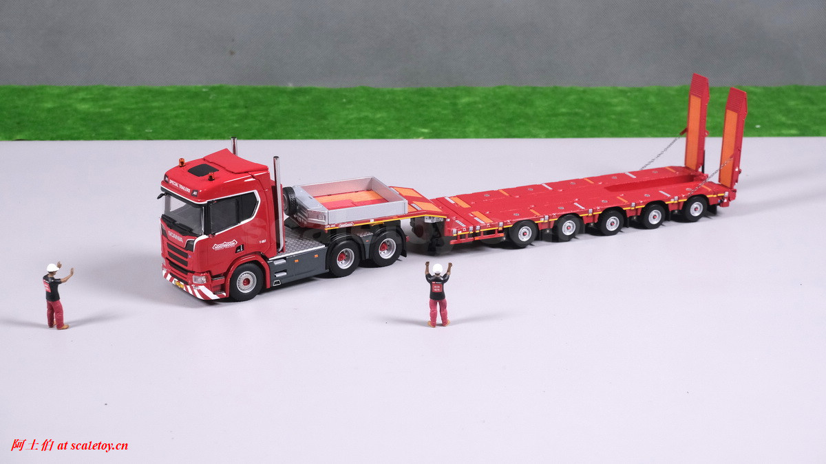 [WSI] Nooteboom Red Line; SCANIA R NORMAL CR20N 6X4 with NOOTEBOOM MANOOVR 5X WITH EXCAVATOR TROUGH 斯堪尼亚拖头挂NOOTEBOOM MANOOVR 五轴半低板带尾部翻板 NOOTEBOOM涂装