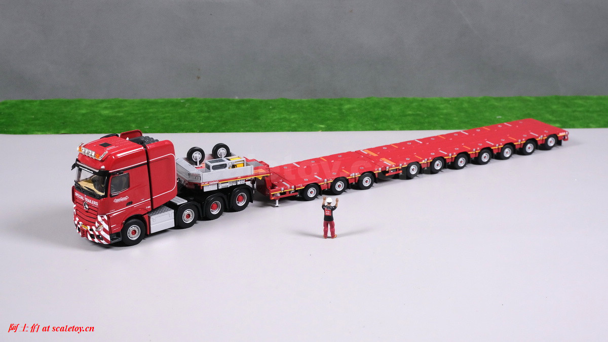 [WSI] Nooteboom Red Line; MERCEDES-BENZ ACTROS MP5 SLT GIGA SPACE 8X4 with NOOTEBOOM MANOOVR 3+7 AXLE 奔驰拖头挂NOOTEBOOM MANOOVR 3+7轴半低板 NOOTEBOOM涂装