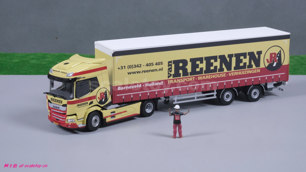 [WSI] DAF XD SH WITH SKY LIGHTS AND SIDE WINDOW 4X2 with 2X BOX TRAILER  – VAN REENEN 达夫拖头挂厢式挂车 荷兰VAN REENEN公司
