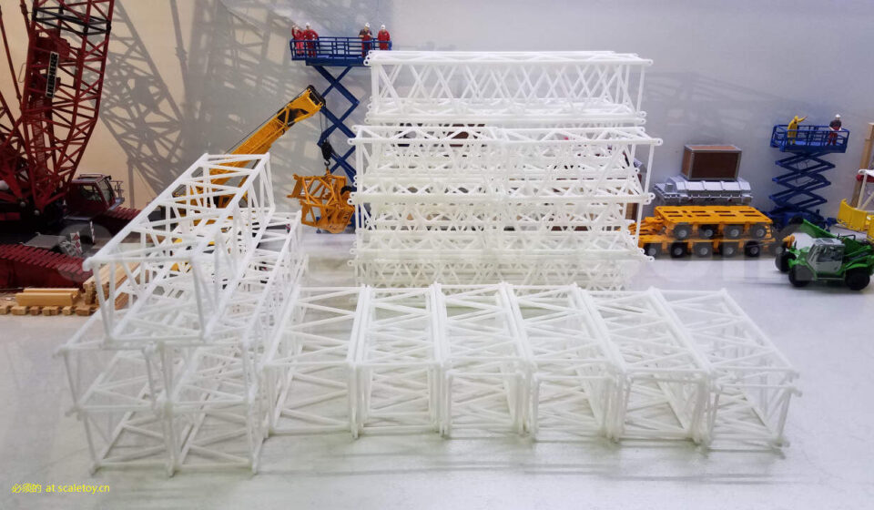 1:50 3D打印 LIEBHERR LG1750桁架 压载物 场景 配合组装LG1750-SL7DHS/SDWB 工况展示